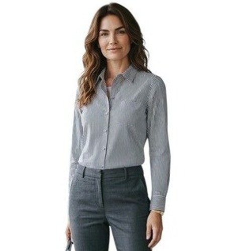 Theory Striped Classy Career Sophisticated Women's Size Medium Button Down Shirt